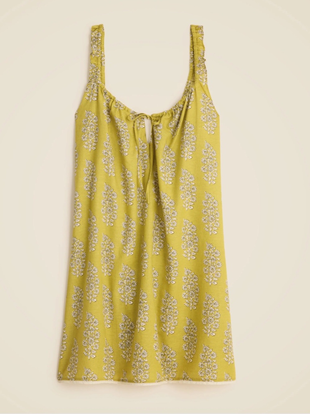 J. Crew Olive-Yellow Floral Tank Dress